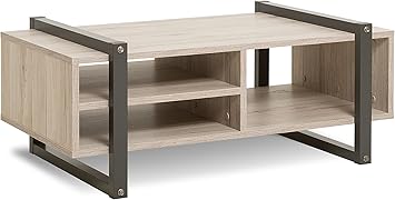 Couchtisch Industrial Look B H T Ca 100 X 40 X 60 Cm Wohnzimmertisch Fernsehtisch Mit 3 Offenen Facher Abs Kante Amazon De Kuche Haushalt