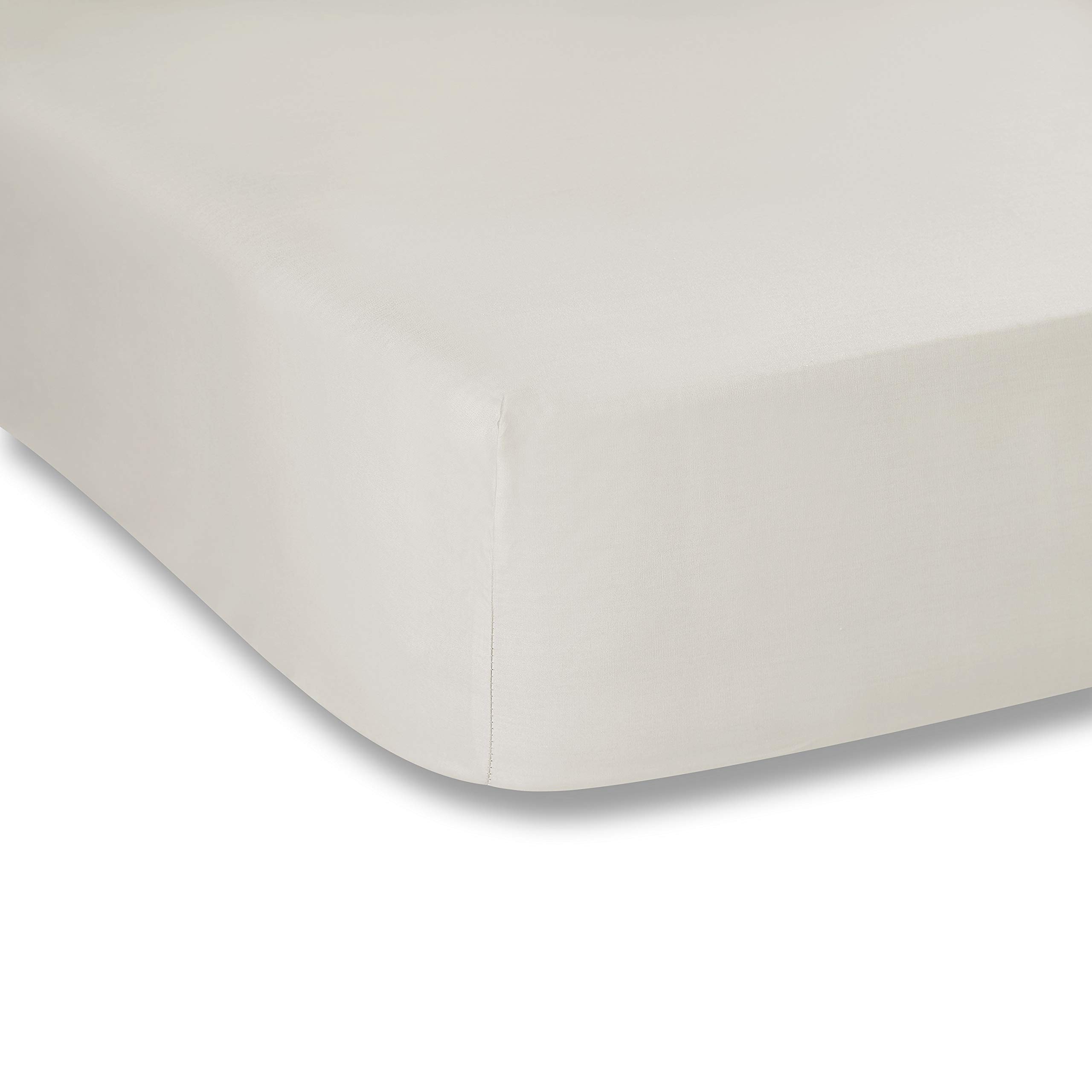 Bianca Plain Dyed Cream Fitted Sheet 135x200 cm 100% Cotton Percale