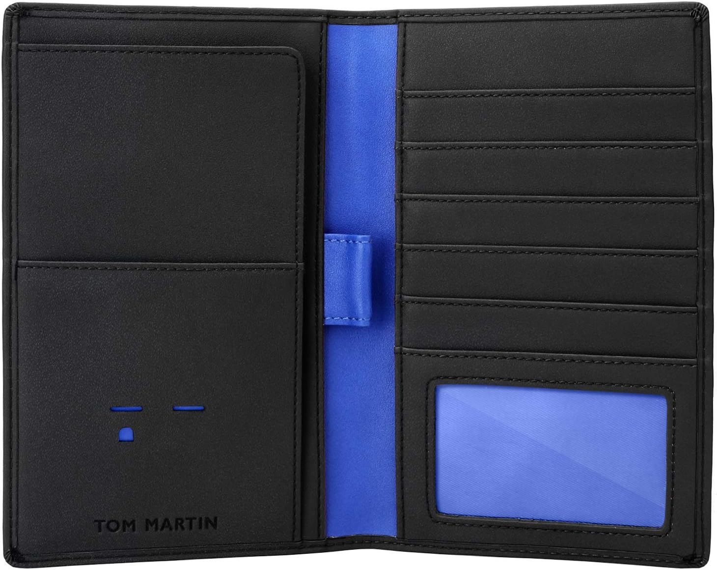 TM01 RFID Protected Vegan Leather Passport Credit Debit Card Holder/Wallet for Men & Women (Black) (Black)