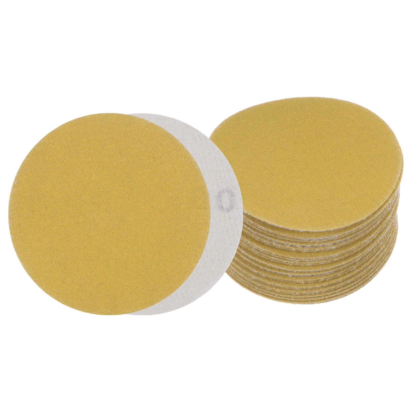Kozelo 25pcs No Hole Sanding Discs- [ 3 Inch 220 Grit ] Round Hook and Loop Grip Sanding Pads Sheet Sandpaper for Automotive Woodworking Metal Polishing Use| Gold, Aluminum Oxide