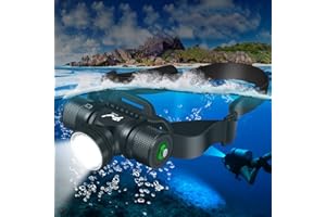WINDFIRE Scuba Diving Headlamp Professional LED Dive Light Underwater Flashlight Headlight 1200 Lumens Super Bright 5 Modes IPX8 Waterproof Submarine Safety Head Lamp for Snorkeling Caving Swimming