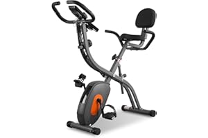 BODIOO Exercise Bike Stationary Bike for Home Folding Exercise Bike with Arm Resistance Bands &Pulse Sensor LCD Monitor Recumbent Exercise Bikes for Home Workout