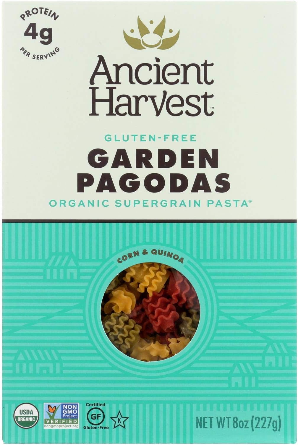 Ancient Harvest Garden Pagodas Quinoa Pasta, 8 Ounce - 12 per case.