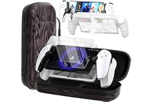QUAGGY 3-in-1 Accessoris Kit Compatible with Playstation Portal, EVA Carrying Case for PS Portal with Silicone TPU&Hard PC Clear Protective Cover, 2 Pack Screen Protectors