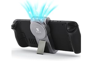 BINBOKPLAY V1 Steam Deck fan for cooling, Steam Deck Cooler for CPU with Steam Deck Dock Function for Steam Deck Accessories, Exhaust Cooling System, LED Indicator, Rechargeable USB Port