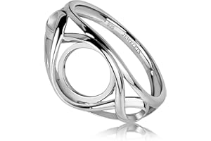 JEWELETS Silver Ring Blank Celtic Theme 925 Mounting 10 mm Rhodium Plated Bezel Setting Aesthetic Design