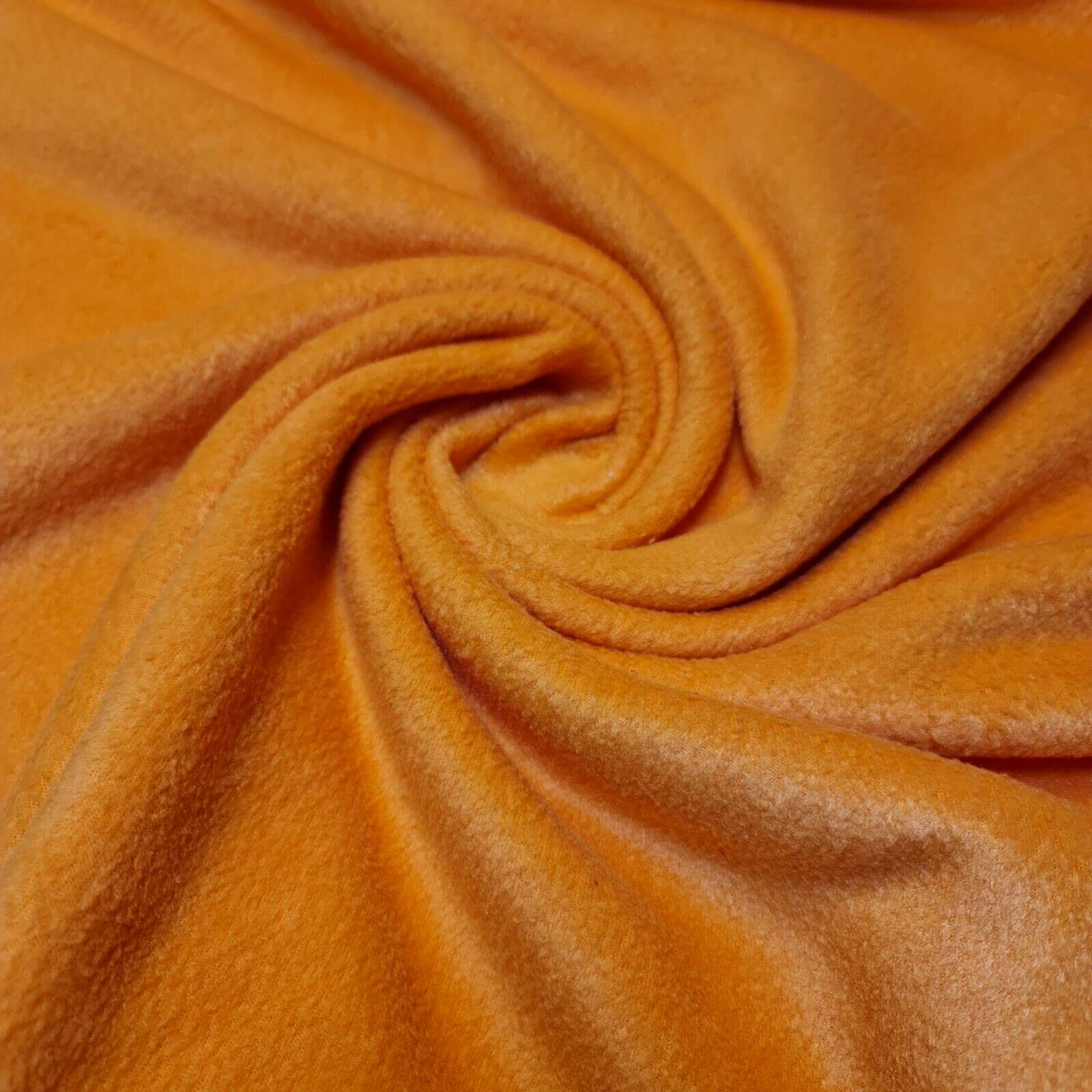 Antipil Polar Fleece Fabric Superior Quality Warm Soft Pile Dress Craft Fabric Material 58" - 150 cm Wide Sold As 1 Meter Pre - Cut Lengths (Available in 15 Colours) (Orange)