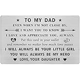 Jzxwan I Love My Dad Gifts, Hero Daddy Birthday Valentines Day Card Present for Men, Personalized Dad Card from Daughter