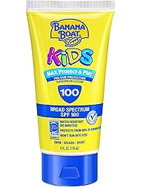 Banana Boat Sunscreen Kids MAX Protect & Play Broad Spectrum Sun Care Sunscreen Lotion - SPF 100, 4 Ounce
