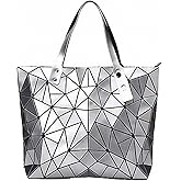 Geometric Lattice Top-handle Handbag for Women Matte Tote Purse Handbags Geometry Shoulder Bag