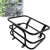 Mokuo Motorcycle Front Luggage Rack with Cargo Box in Heavy Iron Material Comaptible with Yamaha Zuma 125 2023,Black Color