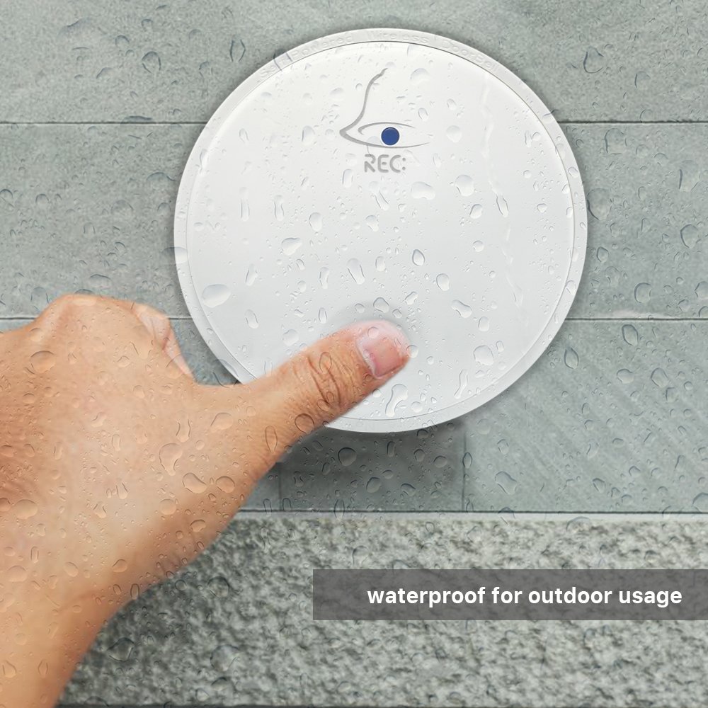 Ankuoo REC Self-Powered Wireless Doorbell, No Battery Required For Transmitter Or Receiver, White