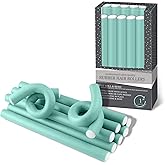 My Beauty Spot Flexi Rods Foam Hair Rollers 1" Diameter Professional Salon Quality 10 Pcs Rubber Hair Rollers for Long, Medium and Short Hair (Blue)