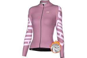 LAMEDA Cycling Jersey Women Long Sleeve, Breathable Bike Jersey with Pockets, Bike Shirts for Bicycle Road Biking Riding
