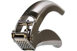 MÄNNKITCHEN Double Lever Assisted Garlic Press|Garlic Mincer– Built from Solid 304 Stainless Steel for Effortless Crushing an