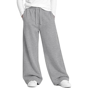 YooAurvox Boy's Wide Leg Sweatpants | Boy's Sweatpants, Wide Leg, Athletic, Baggy, Casual, Drawstring, Jogger, Elastic Waist,