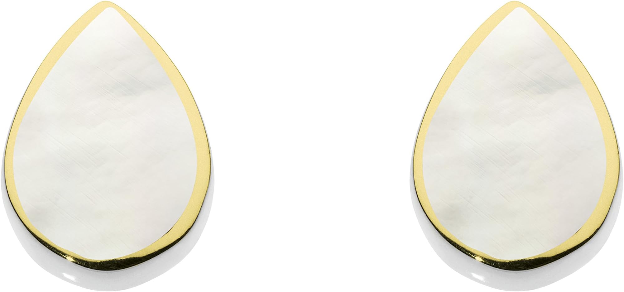 Dew Sterling Silver and Shell Pear Stud Earrings