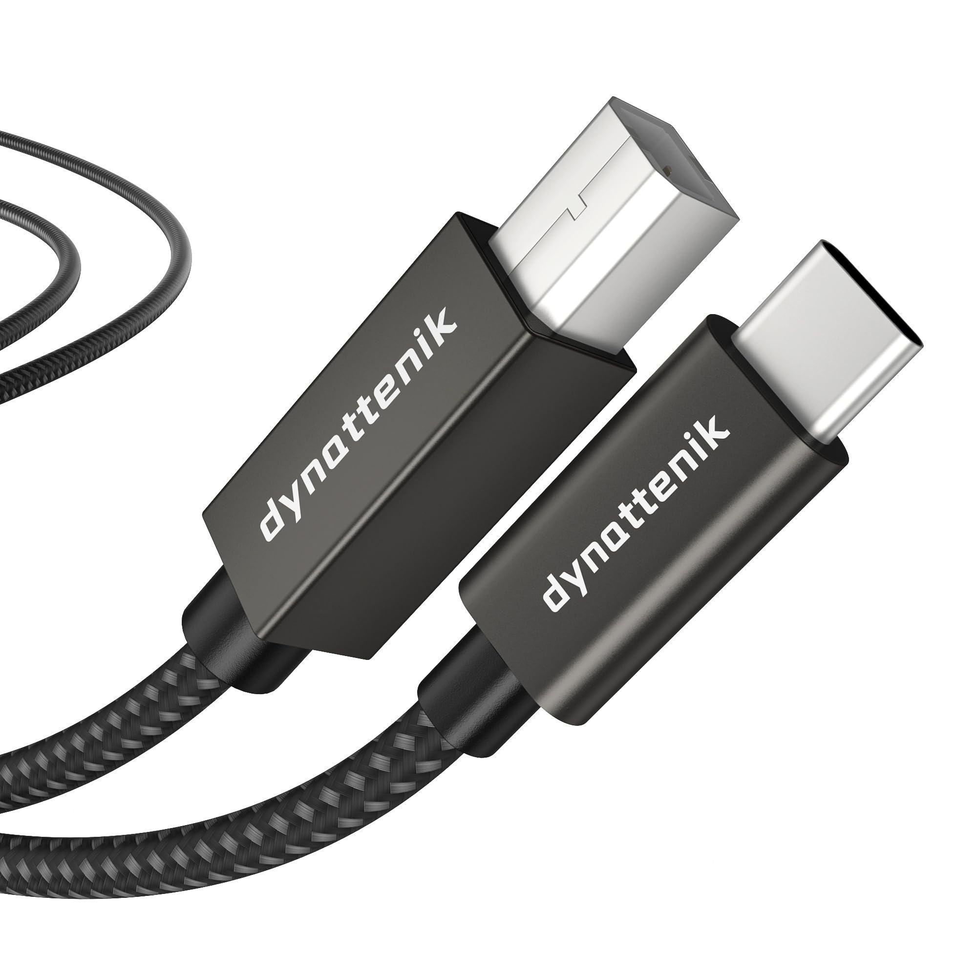 dynattenik TrackSync100 | 1.0m USB-C to B MIDI Cable for Updating A-B Cables, MIDI Keyboards, Controllers, Audio Interfaces | Compatible with PC, Mac, Linux, Chrome OS