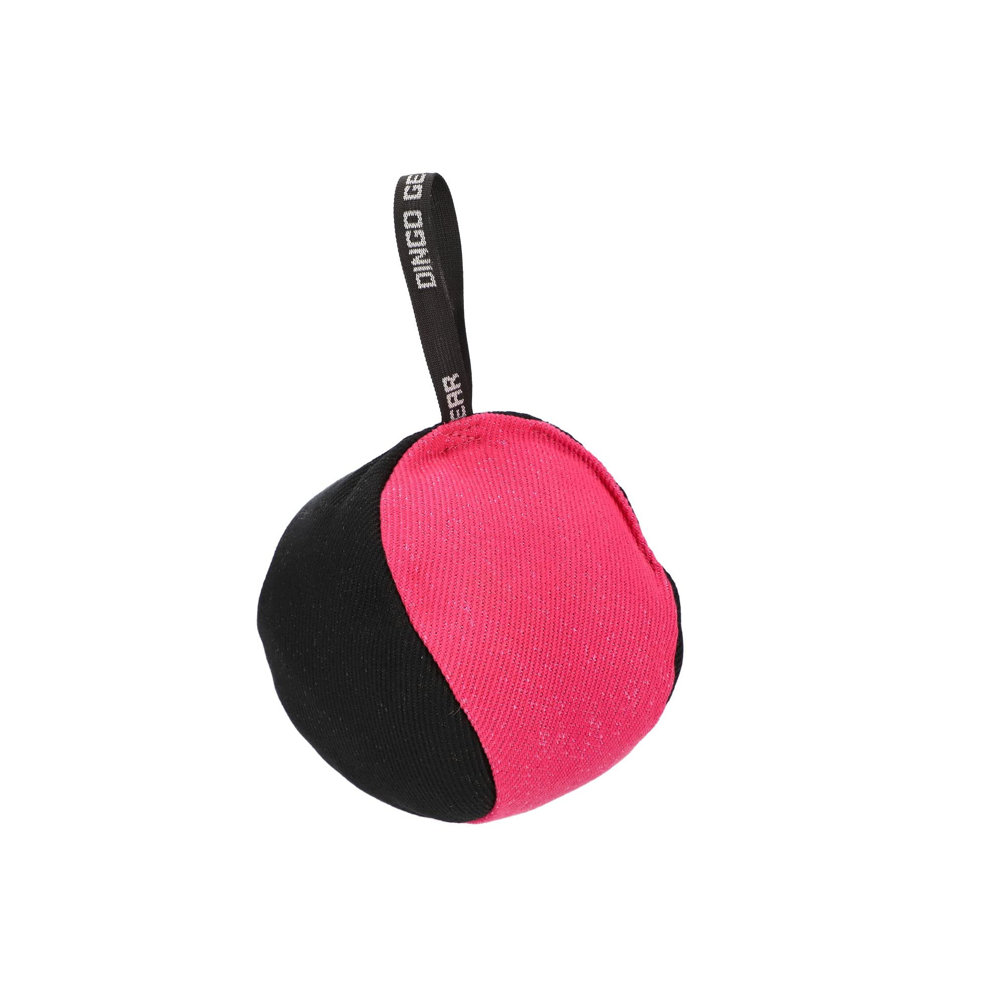 Dingo Gear Training Toy Ball 19 cm Black/Pink with Handle French Material Nylcott Training Game Apport IGP Obedience S02802