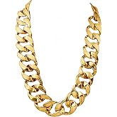 Markeny Men's Chunky Necklace, Rapper Fake Gold Chain 90s Hip Hop Fake Gold Necklace Costume Accessory (27.5 Inches*1.37inches)