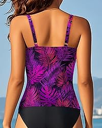 Aqua Eve Tankini Tops for Women Swimwear Top Only
