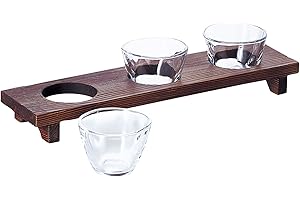 Aderia S-5408 Sake Cup, Ginjo Tebineri, 3.0 fl oz (90 ml), Tebineri Ceramic Warm Texture, Small Pot Stand Set, Made in Japan,