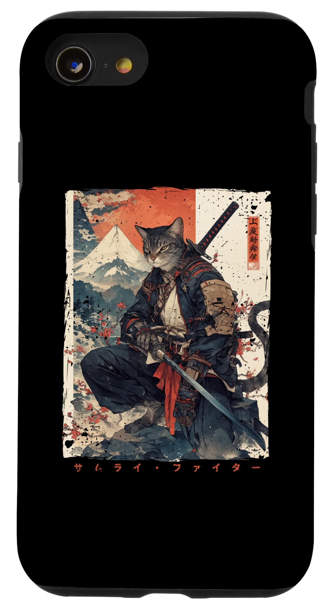 iPhone SE (2020) / 7 / 8 Samurai Cat Warrior Ukiyo Ink Artwork Cat Samurai Case