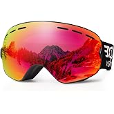 EXP VISION Snowboard Ski Goggles Men Women Youth, Anti Fog OTG Winter Snow Goggles Spherical Detachable Lens