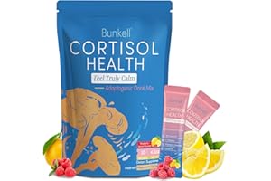Bunkell Cortisol Powdered Drink Mix, Made with Magnesium Glycinate, L-Theanine, Ashwagandha & Vitamin D3, Cortisol Supplements for Relaxation, Focus & Calm Support, Raspberry Lemonade Flavor, 30 Ct