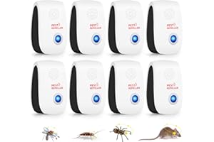 JAHYELEC Ultrasonic Pest Repeller 8 Pack – Dual Speaker Rodent & Insect Repellent – Covers Roaches, Mice, Rats, Bugs, Spiders – Plug-in Electronic Pest Control for House, Warehouse, Barn – Humane & Low Energy