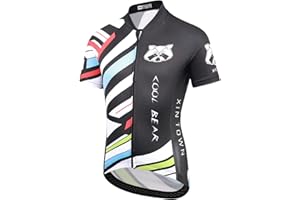 L SERVER Kids Cycling Jersey Set,Boys Girls Short Sleeve Jersey Set with 3D Padded Shorts 2-10Years