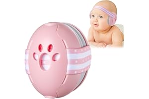 DMTVAL Hearing Protection Earmuffs Pink Noise, Baby Ear Muffs with Elastic Headband for Infant Hearing Protection, Travel, Sleep for Aged 0-24 Month Baby
