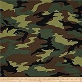 Camo Army Camo Green, Fabric by the Yard