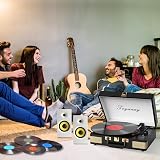 Trynnay Record Player 3 Speed Bluetooth Portable Suitcase Vinyl Player view 6