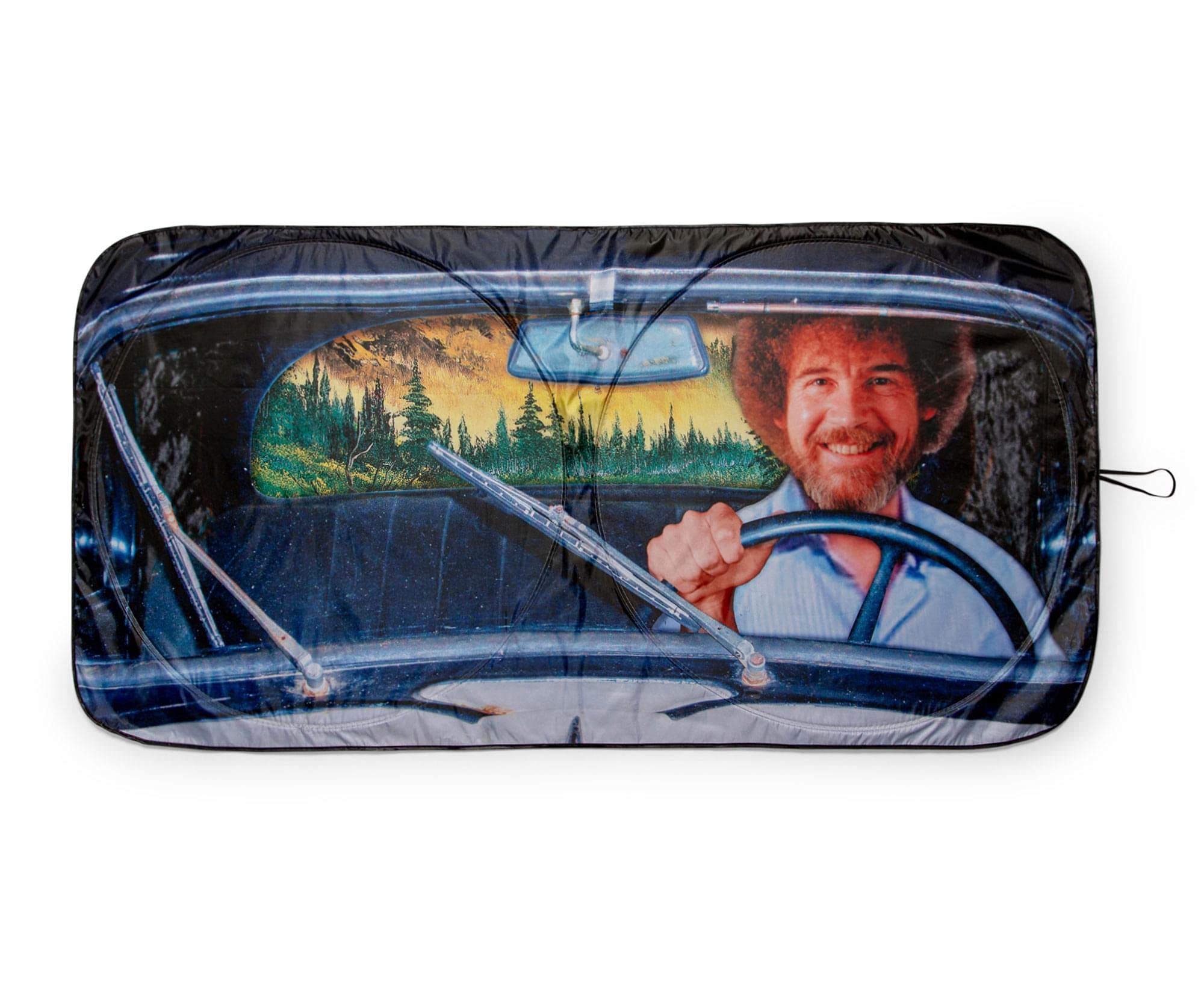 Surreal Entertainment Bob Ross Happy Trees Sunshade for Car Windshield | 64 x 32 Inches