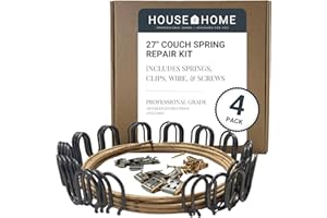 House2Home 27" Sofa Upholstery Spring Replacement Kit- 4pk Springs, Clips, Wire for Furniture Chair Couch Repair Includes Ins