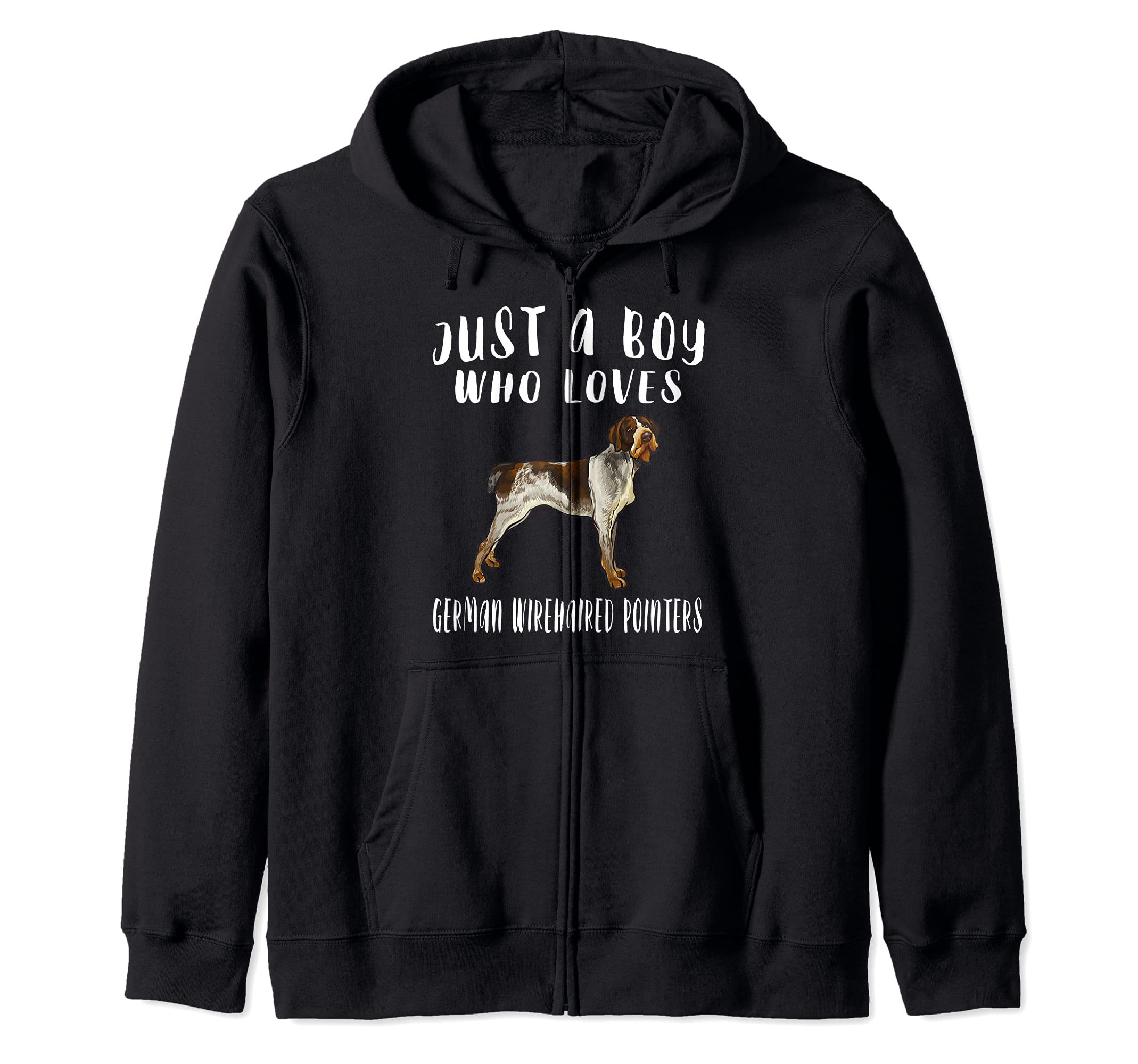 Im Just A Boy Who Loves German Wirehaired Pointers Dog Zip Hoodie