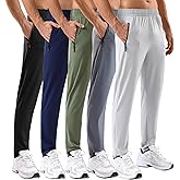 MSGD 5 Pack Men's Sweatpants with Zipper Pockets Stretch Lightweight Athletic Track Activewear Pants for Men Joggers