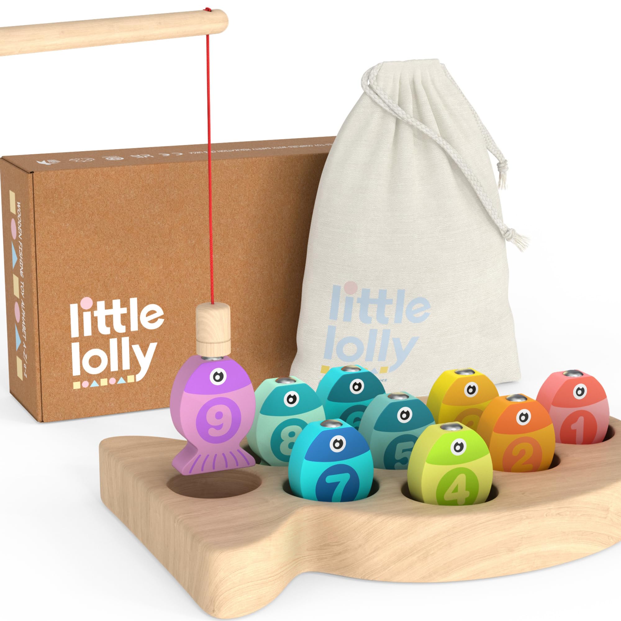 Wooden Magnetic Fishing Game for Toddlers | Award-Winning Numbers 1–10 Learning Game | Montessori Counting Toys | Fine Motor Skills & Hand-Eye Coordination | Age 1-3, Gift for 3 Year Old Boy & Girl