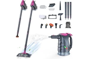 ScrubWiz 10-in-1 Steam Cleaner, Steam Mop & Detachable Handheld Steam Cleaner with 320ml Water Tank, 10s Fast Heating, Portable Steamer for Kitchen, Floor, Tiles, Window, BBQ Grill, Car, Gray