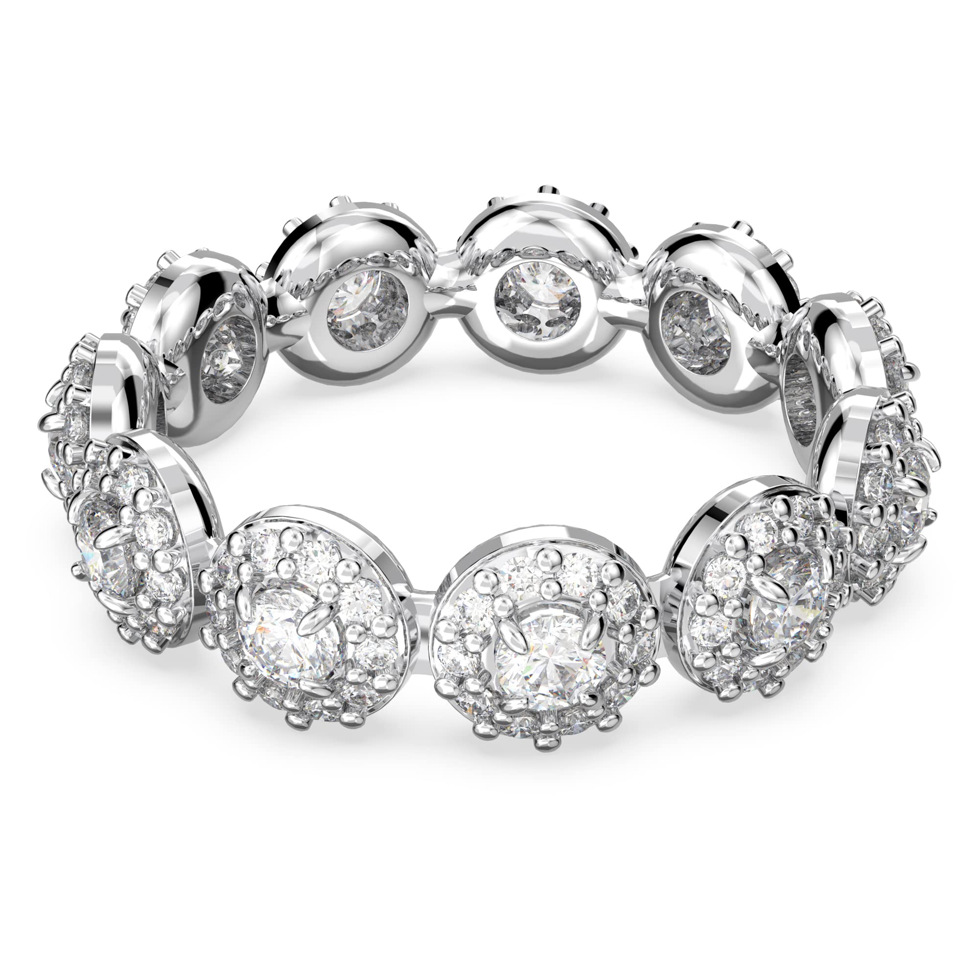 Swarovski Constella Ring, White Round Cut and Pavé Crystals in a Rhodium Plated Setting, from the Constella Collection, Size 52