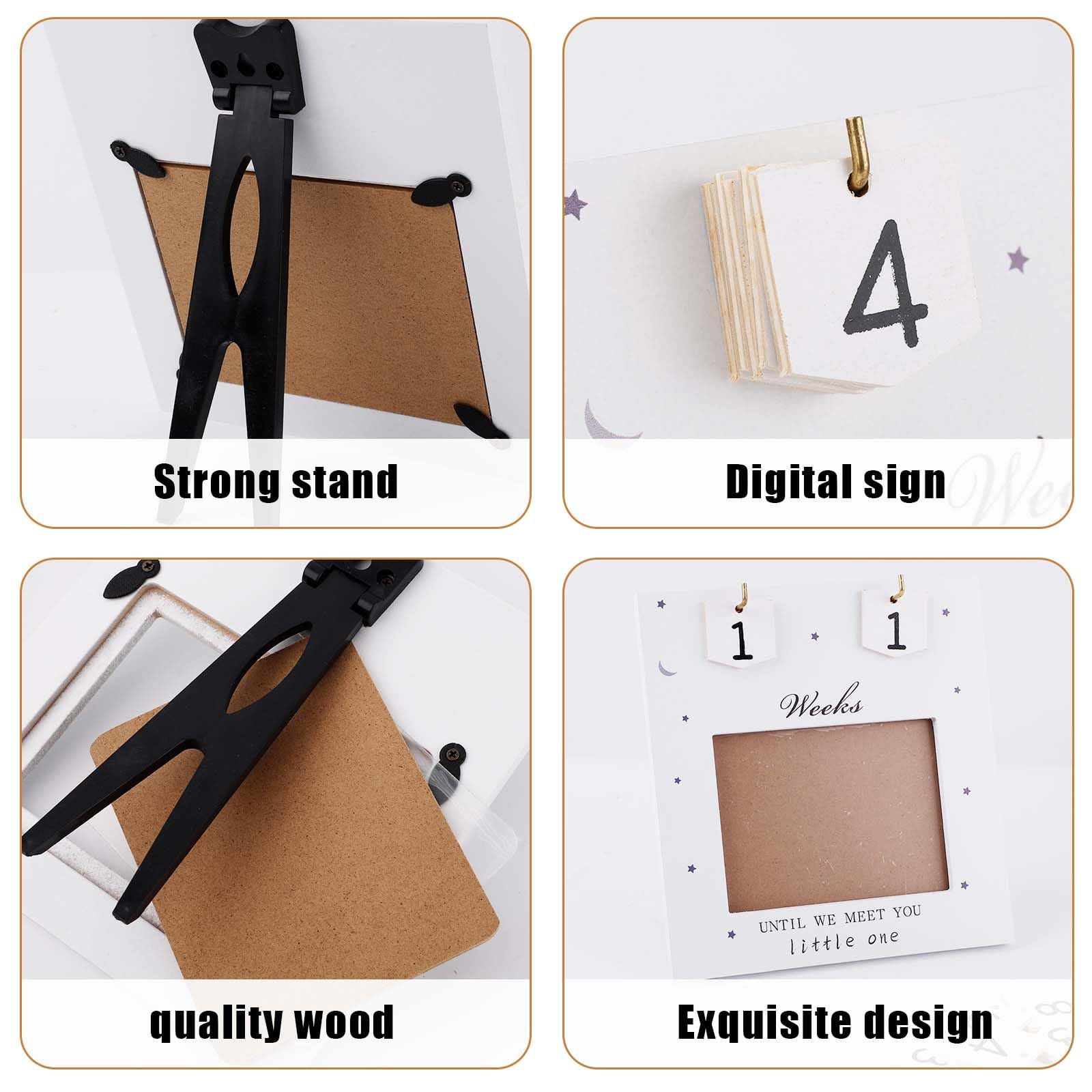 Sonogram Picture Frame, Baby Sonogram Photo Frame Ultrasound Picture Frame Countdown Weeks Pregnancy Announcement Picture Frames Meet Your Baby Decor