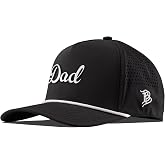 Branded Bills Dad Script Hat for Men, Adjustable Snapback | Raised PVC rubber patch, moisture-wicking sweatband, structured crown, hand wash and air dry