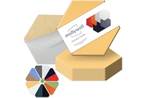 Hexagon Acoustic Panels, High Density, Sound Proofing, Decorative Noise Reduction Felt Wall Tiles for Ceilings, Home Office & Gaming Room (Yellow), 14x12x0.4 Inch, Mollywell