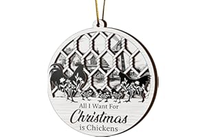 V VIBEPY All Over Printed, Chicken Ornaments, Chicken Christmas Ornaments, Funny Christmas Ornaments, 3.2"x3.5" 2 Layer Ornaments, Christmas Decorations, Gift for Christmas