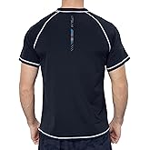 Mens Swim Shirts UPF 50+ Sun Protection Quick Dry SPF Rash Guard Outdoor Beach Fishing T Shirts