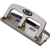 Officemate Deluxe Medium Duty 3-Hole Punch with Chip Drawer, Silver and Navy, 20-Sheet Capacity (90102)