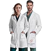 Ozarra Clinical Unisex Lab Coat for Men & Women, Hip & Chest Pockets, Regular Fit, Stud Closing, 40" Length