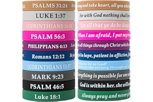 QEERBSIN Bible Verses Bracelets Motivational Christian Rubber Bracelets Faith Hope Wristbands Bracelets for Men Women Teens