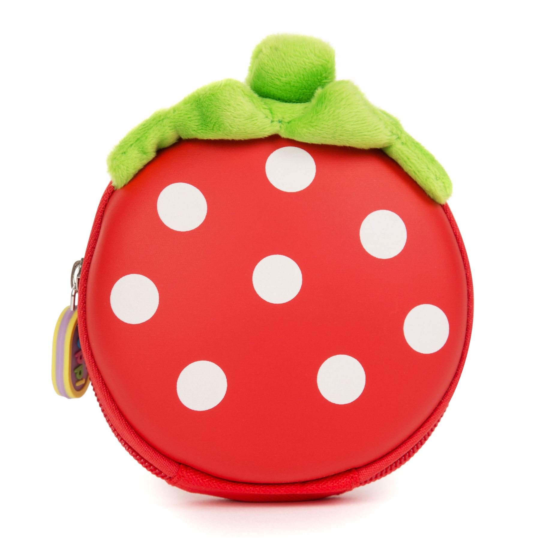 boppi Kids Keyring Pouch Coin Purse Mini Travel Wallet Keychain Holder Zipper Clutch Bag - Strawberry